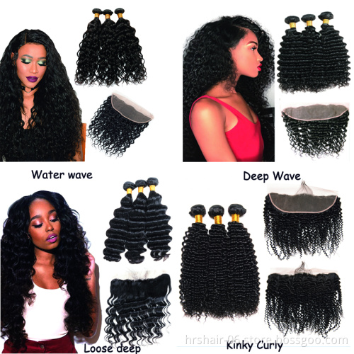 wholesale 10a loose deep wave peruvian bundles with 13*4 Frontal 100% brazilian human hair dropshipping
